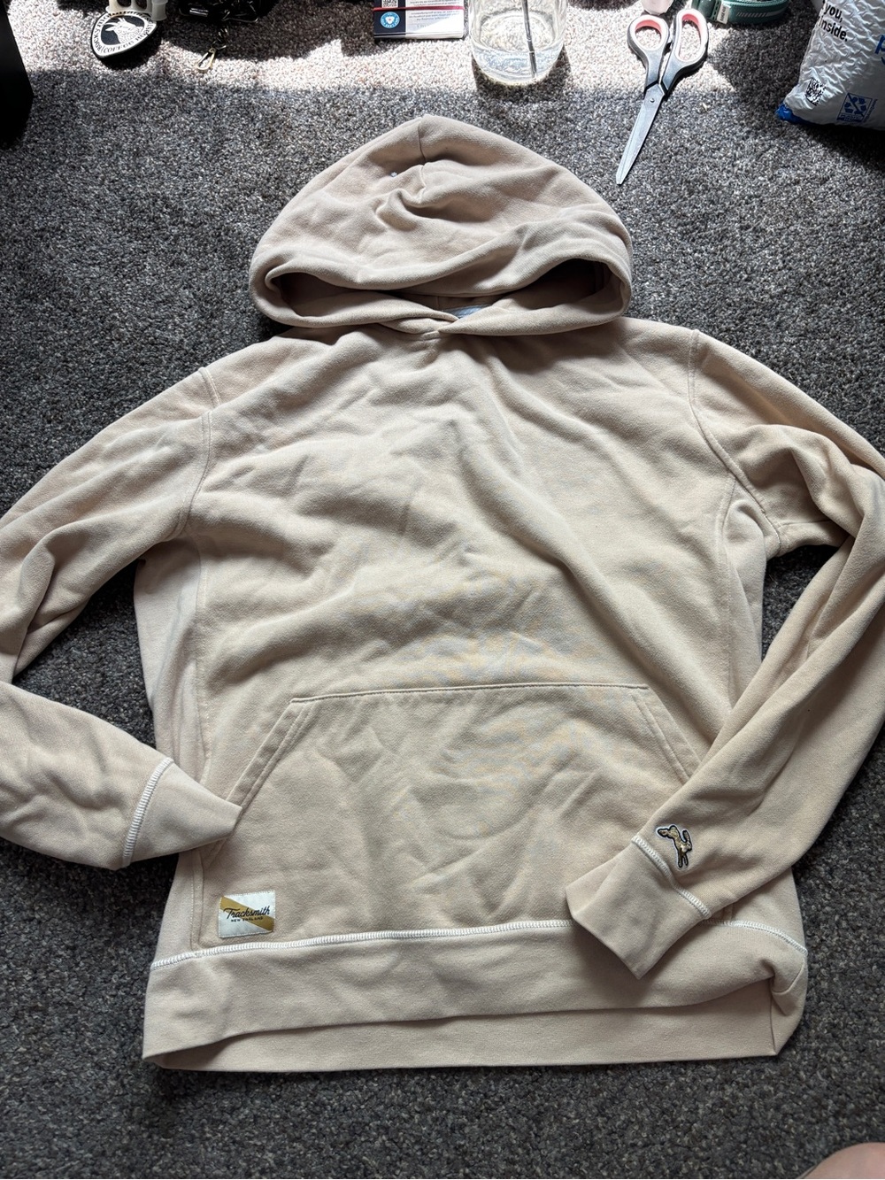 Tracksmith Beige Hooded Pullover Sweatshirt